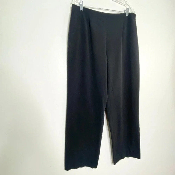 Coldwater Creek Black Pants Size 16 Invisible Elastic Waist Side Zip Office Wear - Picture 4 of 11